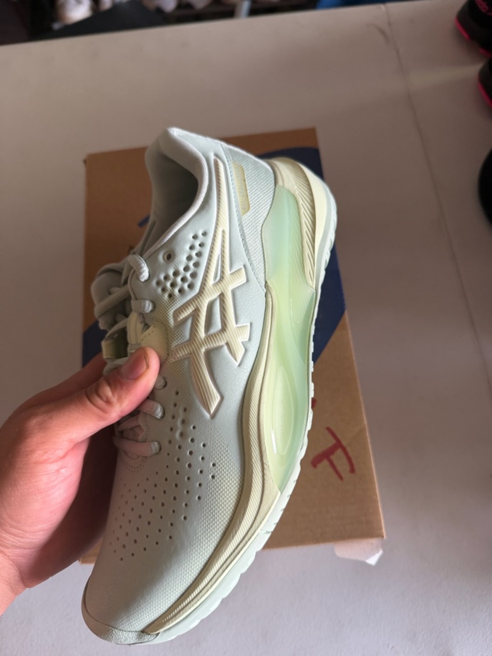 Asics Women's Light Mint Green Running Shoes - Picture 3 of 8